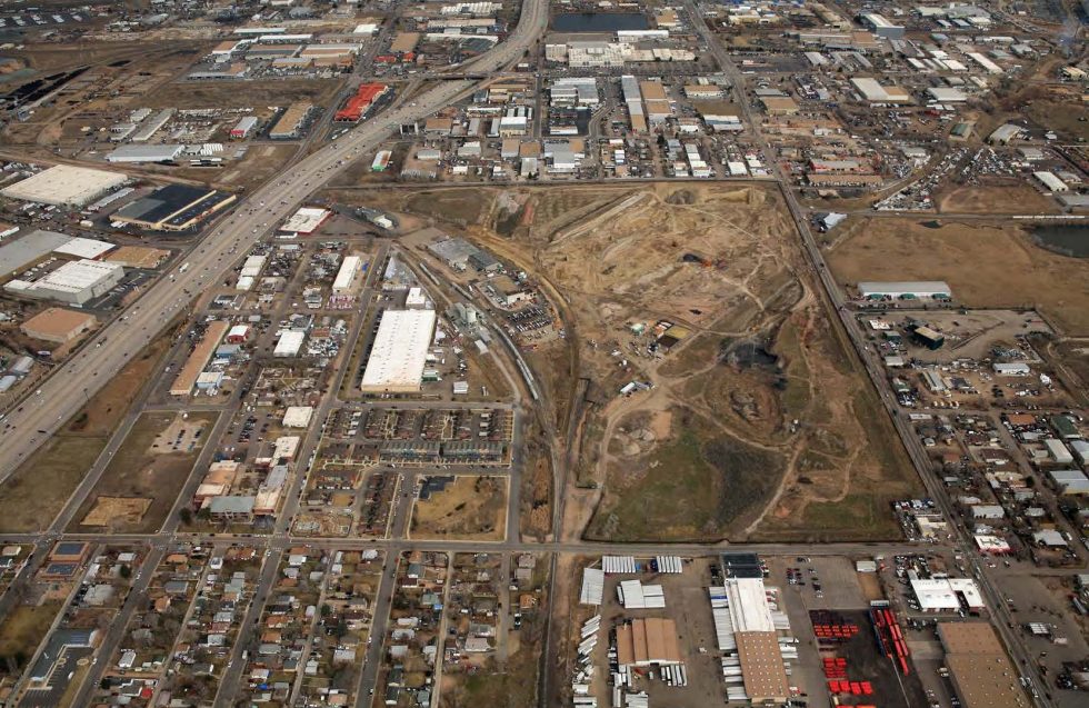 Crossroads historic aerial view
