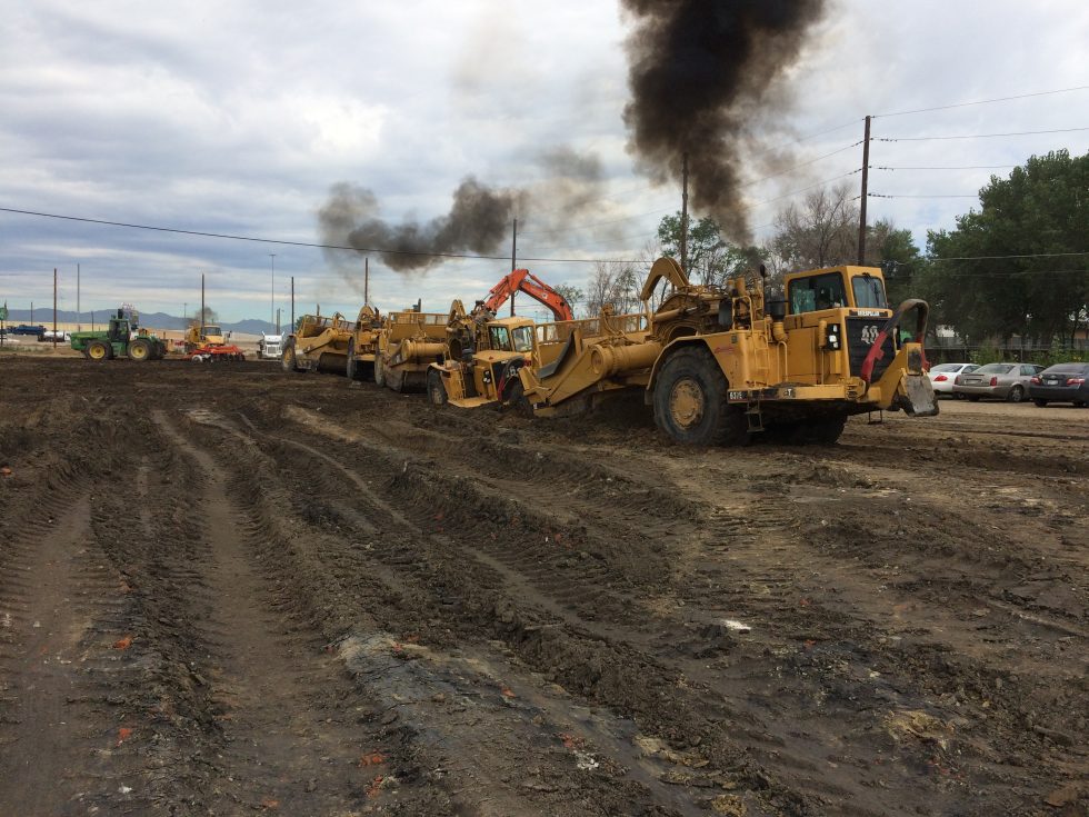 Crossroads Commerce Park, scrapers grading